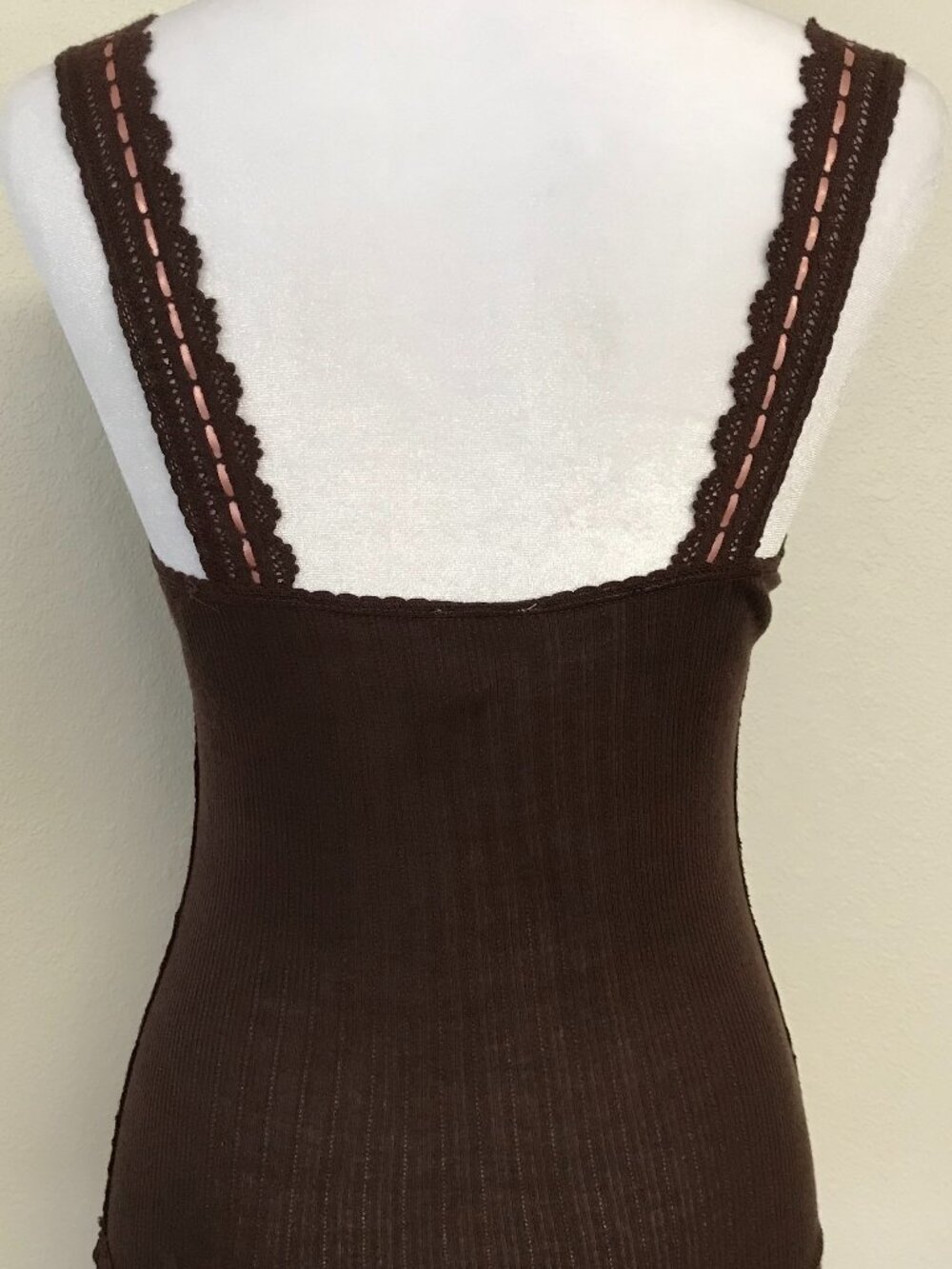 Free People Intimately Only You Lace Rib Tank French Roast Brown S Boho - Picture 6 of 10